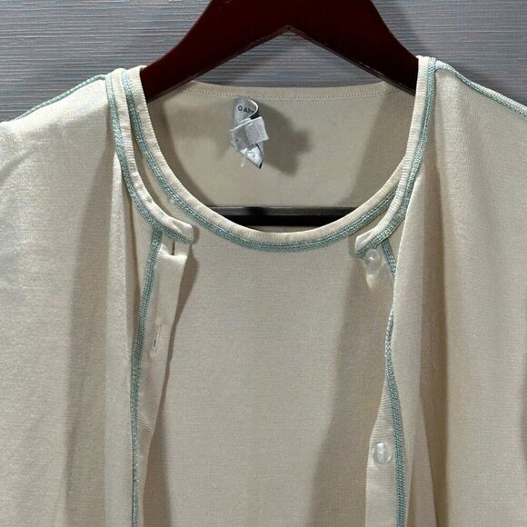 Garfield & Marks Twin Set Sweater Womens Medium Petite Cardigan and Tank Top Set - Picture 2 of 6